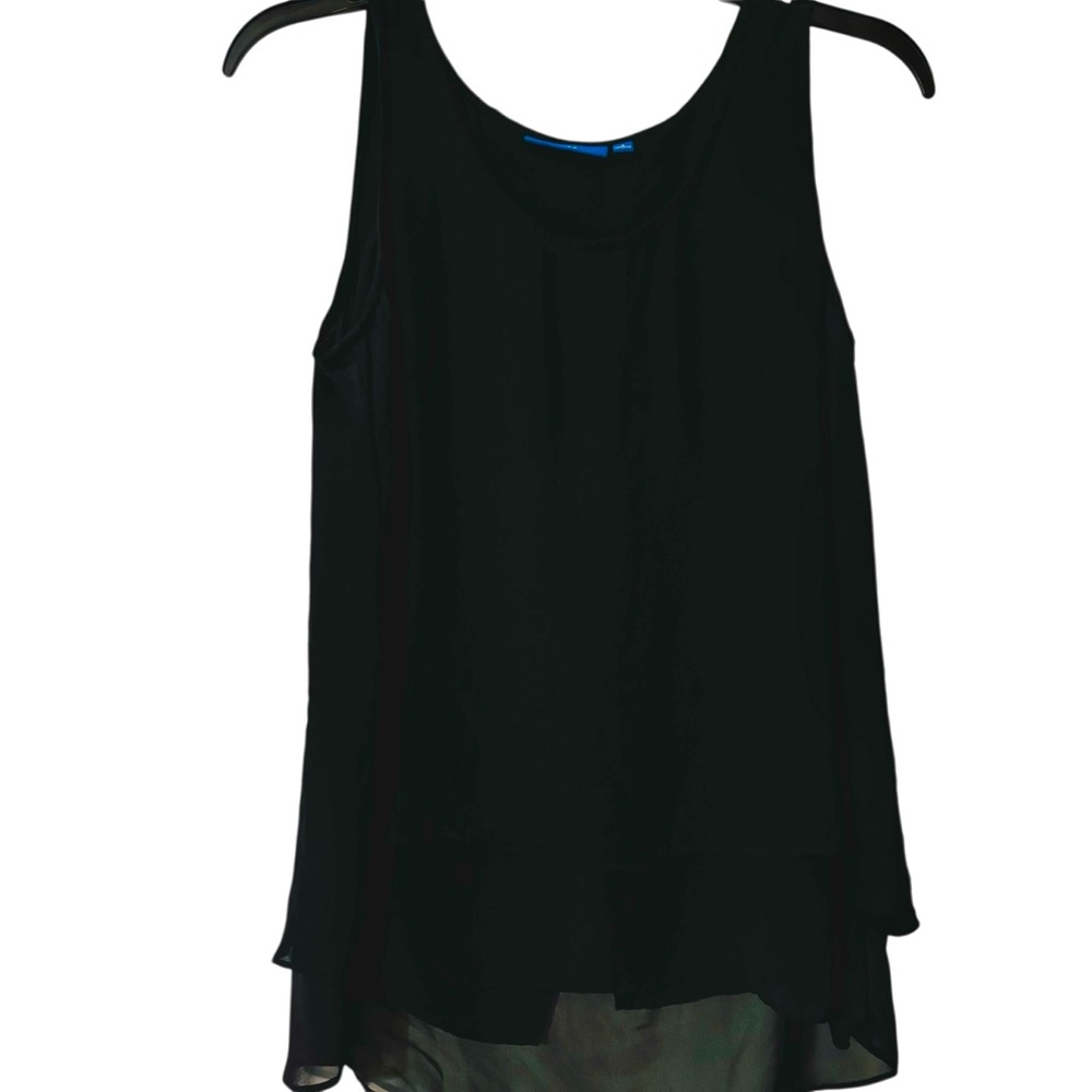 Apt. 9 Sz S Black Layered Chiffon Flowy Sleeveless Tank Top Like New